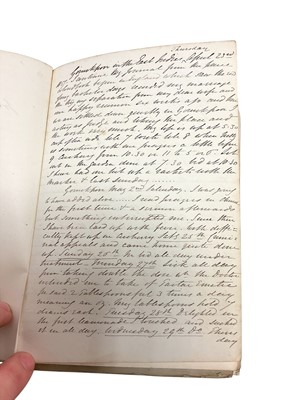 Lot 85 - Of Indian Mutiny interest, a fascinating hand written first hand account of the Mutiny contained in a period journal (kept from April 1857-March 1858) and in a collection of handwritten letters...