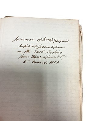 Lot 85 - Of Indian Mutiny interest, a fascinating hand written first hand account of the Mutiny contained in a period journal (kept from April 1857-March 1858) and in a collection of handwritten letters...