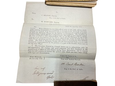 Lot 85 - Of Indian Mutiny interest, a fascinating hand written first hand account of the Mutiny contained in a period journal (kept from April 1857-March 1858) and in a collection of handwritten letters...
