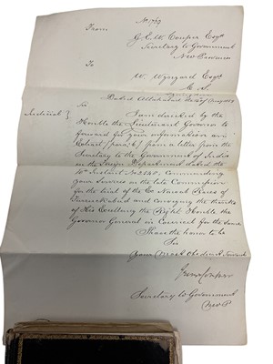 Lot 85 - Of Indian Mutiny interest, a fascinating hand written first hand account of the Mutiny contained in a period journal (kept from April 1857-March 1858) and in a collection of handwritten letters...