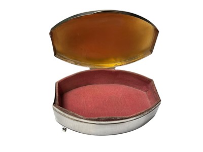 Lot 21 - Mappin & Webb silver jewellery box, matching silver backed dressing table mirror and silver mounted manicure set