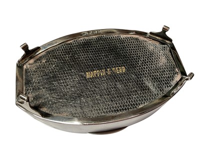 Lot 21 - Mappin & Webb silver jewellery box, matching silver backed dressing table mirror and silver mounted manicure set