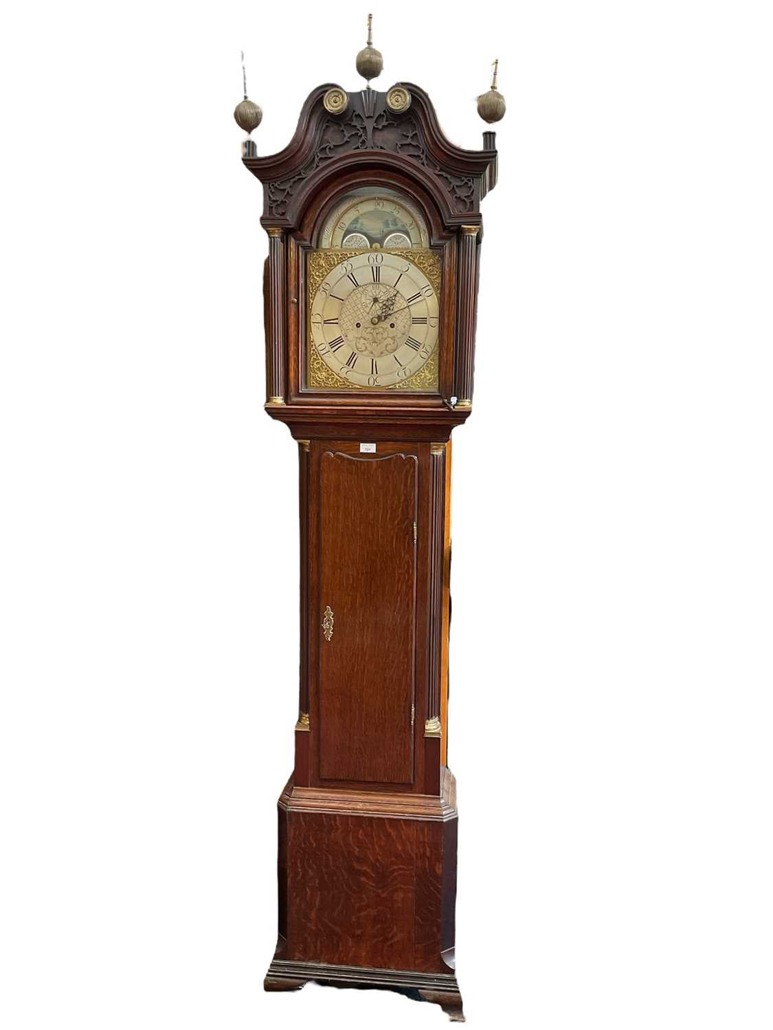 Lot 721 - Nathaniel Brown, Manchester: George III oak cased longcase