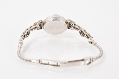 Lot 704 - Art Deco diamond set cocktail watch on a later 9ct white gold bracelet