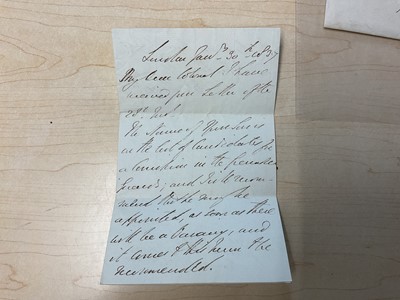 Lot 86 - His Grace The Duke of Wellington, signed handwritten letter to Colonel Wynyard, dated June 30th 1837, and other correspondence .
