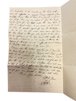 Lot 92 - H.R.H. Princess Sophia Matilda, handwritten letter of condolence with original envelope, H.R.H.Prince Adolphus Duke of Cambridge, handwritten letter of condolence dated 1844 and three others writ...
