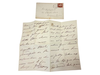 Lot 92 - H.R.H. Princess Sophia Matilda, handwritten letter of condolence with original envelope, H.R.H.Prince Adolphus Duke of Cambridge, handwritten letter of condolence dated 1844 and three others writ...