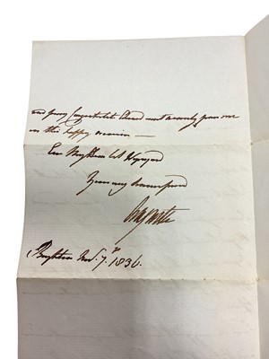 Lot 92 - H.R.H. Princess Sophia Matilda, handwritten letter of condolence with original envelope, H.R.H.Prince Adolphus Duke of Cambridge, handwritten letter of condolence dated 1844 and three others writ...