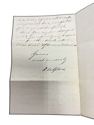 Lot 92 - H.R.H. Princess Sophia Matilda, handwritten letter of condolence with original envelope, H.R.H.Prince Adolphus Duke of Cambridge, handwritten letter of condolence dated 1844 and three others writ...