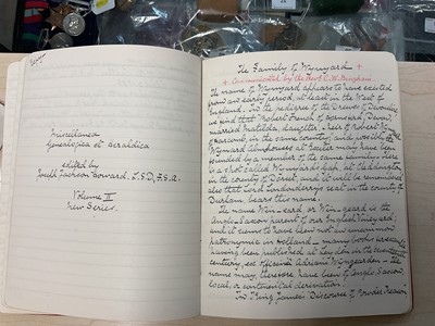 Lot 94 - The Wynyard Family Ghost Story, a famous 18th Century Supernatural occurrence which was extensively discussed in England at the time and during the 19th century. Two leather bound handwritten...