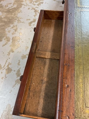 Lot 1512 - Early Victorian mahogany partners desk, with leather inset top and nine drawers to the kneehole with three drawers and twin cupboards to opposing kneehole, on plinth bases, 152cm wide x 99cm dee...