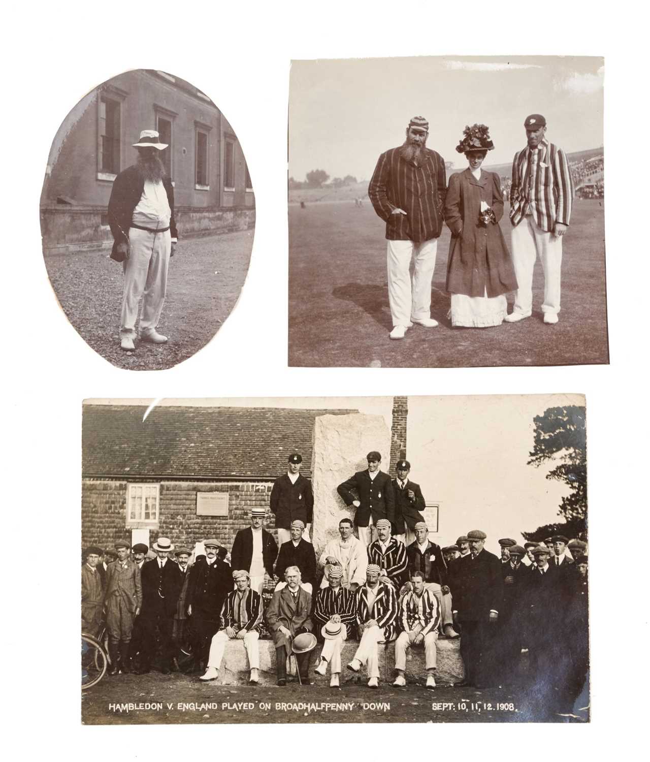 Lot 97 - Of Victorian Cricketing Interest, two late Victorian / Edwardian photographs of W.G. Grace, one with Captain Edward James Buckley Wynyard D.S.O who played cricket for Hampshire and had been their...