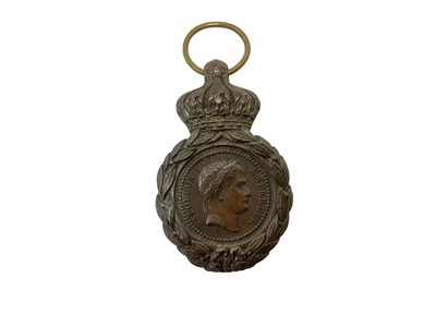 Lot 100 - 19th century French St Helena medal, created in 1857 by Napoleon III for issue to surviving soldiers of Napoleon Bonaparte's army and lot old coins