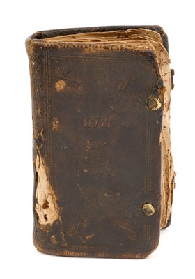 Lot 70 - 17th century Goldsmith's pocket Almanack dated 1658, in original tooled leather binding, a fascinating printed and handwritten account of the daily life of the owner ( apparently un-named) It men...
