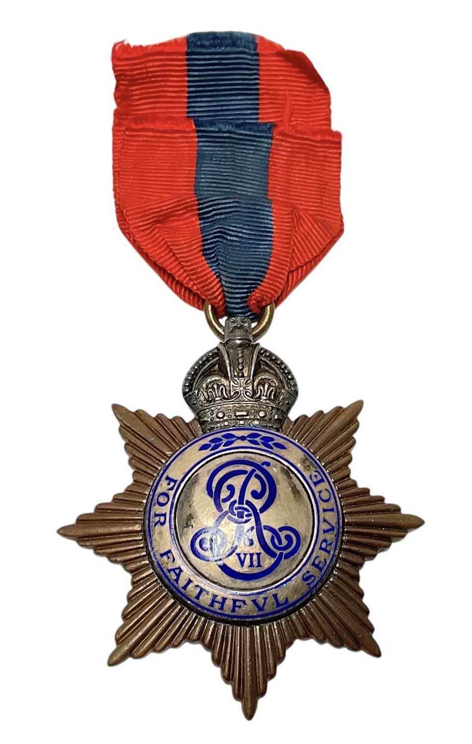 Lot 105 - Edward VII Imperial Service Medal (bronze star type, gentleman's issue) named to Edward Rich