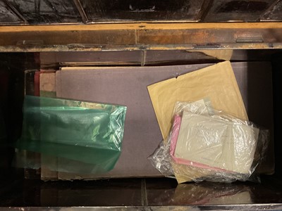 Lot 101 - Victorian military tin uniform trunk containing bound family Pedigrees for the Wynyard family, Genealogy of. The Family of Boileau de Castelnan, and another for Boileau De Castelnau De La Garde...