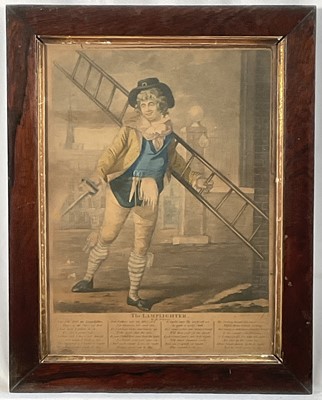 Lot 39 - Handcoloured late 18th century mezzotint "The Map Lighter by Mr Dibdin" published by Carpenter, 60 Spencer Street, London', in glazed frame