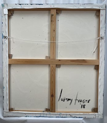 Lot 1223 - Jeremy Fraser (b.1941) acrylic on canvas - Unitled I, signed and dated '15 verso, unframed, 102cm x 92cm
