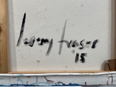 Lot 1223 - Jeremy Fraser (b.1941) acrylic on canvas - Unitled I, signed and dated '15 verso, unframed, 102cm x 92cm