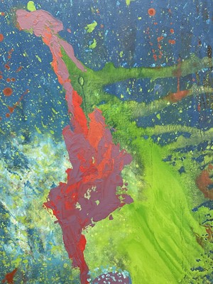 Lot 1224 - Jeremy Fraser (b.1941) acrylic on canvas - Unitled II, signed and dated '15 verso, unframed, 102cm x 92cm