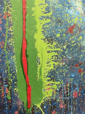 Lot 1224 - Jeremy Fraser (b.1941) acrylic on canvas - Unitled II, signed and dated '15 verso, unframed, 102cm x 92cm