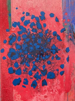 Lot 1225 - Jeremy Fraser (b.1941) acrylic on canvas - Unitled III, signed and dated '15 verso, unframed, 102cm x 92cm