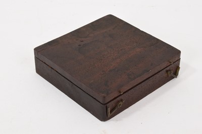 Lot 935 - Late 18th century mahogany cased pocket compass, square folding case 9cm wide