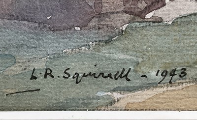 Lot 1250 - Leonard Russell Squirrell (1893-1979) watercolour - Stoke by Nayland, from the Nayland Road, signed and dated 1943, titled verso, 26.5cm x 40.5cm, in glazed frame