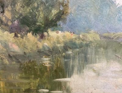 Lot 1256 - Owen Waters (1916-2004) oil on board - Norfolk River, signed, 32cm x 40cm, in gilt frame