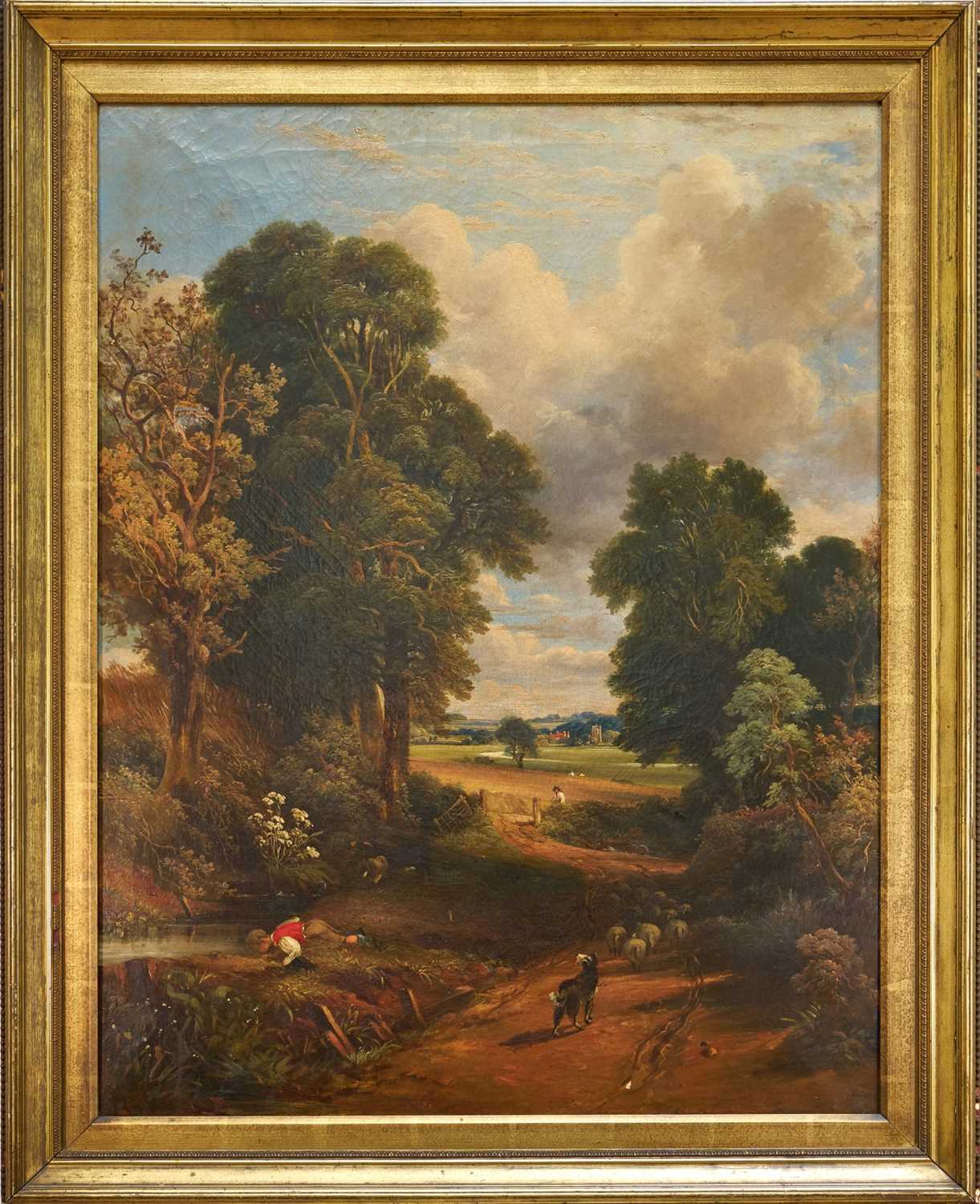 Lot 1317 - After John Constable (1776-1837) oil on canvas - The Cornfield, 93cm x 72cm, in gilt frame