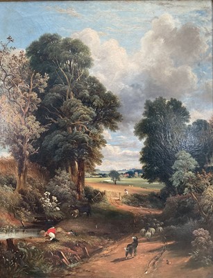 Lot 1317 - After John Constable (1776-1837) oil on canvas - The Cornfield, 93cm x 72cm, in gilt frame