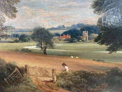 Lot 1317 - After John Constable (1776-1837) oil on canvas - The Cornfield, 93cm x 72cm, in gilt frame