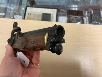 Lot 154 - Fine Victorian percussion Customs-type belt pistol retaining most original finish, Crowned VR 1855 dated Tower lock, 15cm barrel with Ordanence marks and steel swivel ramrod, walnut stock with b...