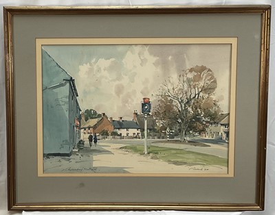 Lot 19 - Stanley Orchart (1920-2005) watercolour - Chelveston Village, signed and dated '74, 35cm x 50cm, in glazed gilt frame