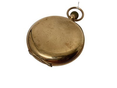 Lot 714 - 1920s 9ct gold half hunter pocket watch with Swiss button-wind movement by Syren, in 9ct gold case, Chester 1922.