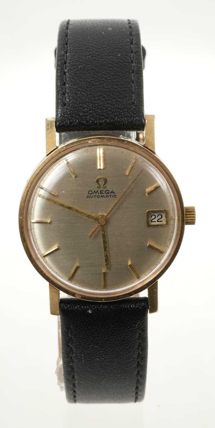 Lot 684 - Late 1960s gentlemen's Omega 9ct gold Automatic wristwatch on leather strap