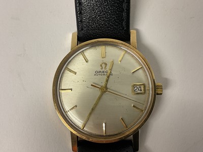 Lot 684 - Late 1960s gentlemen's Omega 9ct gold Automatic wristwatch on leather strap