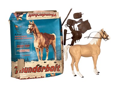 Lot 1876 - Marx Thunderbolts mount for Johnny West or Chief Cherokee, boxes poor (2)