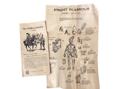 Lot 1877 - Louis Marx & Co Sir Roland Silver Knight (constructed), boxed 2080 & Sir Cedric empty box, plus Mike Hazard double agent box with some accessories, Chief Cherokee accessories & Minia...