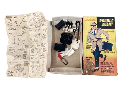 Lot 1877 - Louis Marx & Co Sir Roland Silver Knight (constructed), boxed 2080 & Sir Cedric empty box, plus Mike Hazard double agent box with some accessories, Chief Cherokee accessories & Minia...
