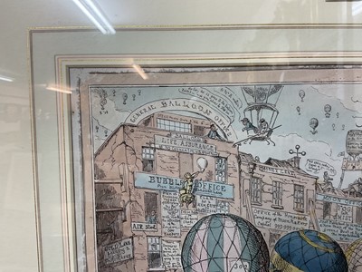 Lot 993 - George Cruikshank (1789-1856) hand coloured etching - 'A Scene in the Farce of "Lofty Projects"...', published July 17th 1825 by G. Humphrey, BM 14787, 26cm x 37cm, in glazed frame