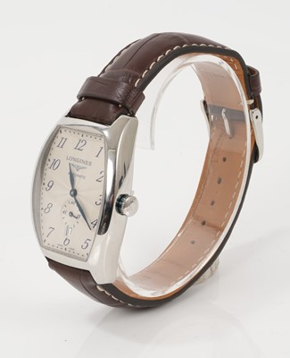Lot 696 - Longines Evidenza Automatic wristwatch on brown alligator leather strap