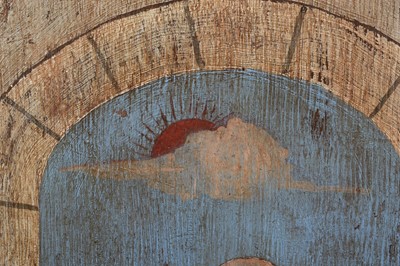 Lot 763 - Late 19th century naive painting on panel of a pigeon, signed and dated 'T Collins 1894', 40 x 22.5cm