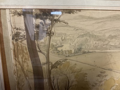 Lot 179 - Geoffrey Robinson, watercolour, View from quarry woods towards the Thames, 25 x 35cm, glazed frame
