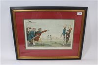 Lot 618 - Isaac Cruikshank coloured etching - The Duel...