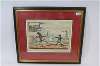 Lot 619 - George VI coloured etching - Peter's Sham Duel...