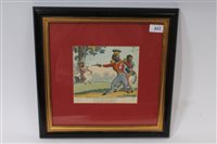 Lot 623 - 18th century coloured engraving - Awful...