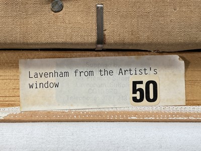 Lot 915 - *Mary Millar Watt (1924-2023) oil on canvas - Lavenham Rooftops, signed, 51cm x 76cm, framed