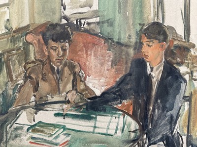 Lot 913 - *Amy Millar Watt (1900-1956) oil on canvas, Teddie Lucie-Smith and George Millar Watt, 1947