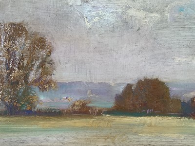 Lot 917 - *John Millar Watt (1895-1975) oil on board, Langham Church, 25cm x 32cm, in gilt frame